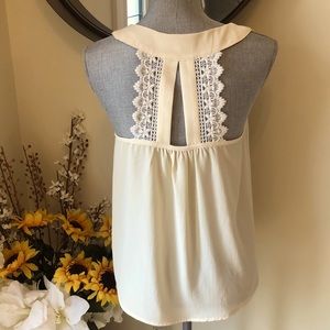 Altar’d State Cream Lace Back Tank.  Size XS